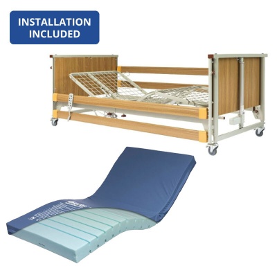 Alerta Community Oak Profiling Bed and Medium Risk Mattress Bundle